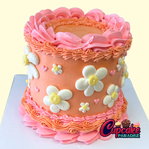 Cute Vintage Flower Cake