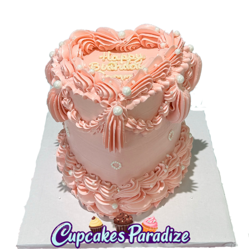 Pearl Vintage Heart Cake