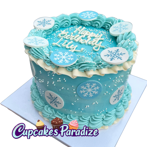 Winter Snowflakes Cake